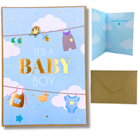 KARTKA Z ŻYCZENIAMI 3D ITS A BABY BOY