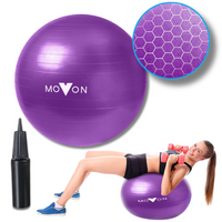 PIŁKA FITNESS 65CM FIOLETOWA + POMPKA