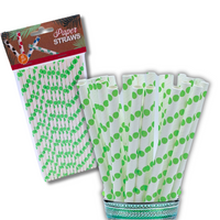 ZESTAW SŁOMEK PAPIEROWYCH 16SZT  BIAŁO ZIELONE 