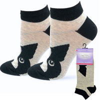 STOPKI DAMSKIE MELANŻOWO-CZARNE 39-41 DERBY 