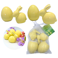 WIELKANOCNY ZESTAW 4 FIGUREK CERAMICZNYCH ŻÓŁTE