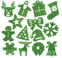 OZDOBY ŚWIĄTECZNE NA OKNO ZIELONE BŁYSZCZĄCE XST510-19