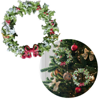 WIENIEC BOŻONARODZENIOWY DO POWIESZENIA NA DRZWI 14CM ZIELONO-CZERWONY