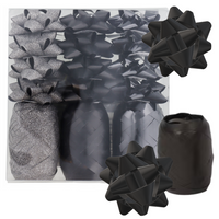 ZESTAW KOKARD I WSTĄŻEK DO PAKOWANIA PREZENTÓW DESIGN CZARNY