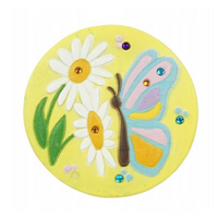 DEKORACJA BETONOWA OKRĄGŁA MOTYL