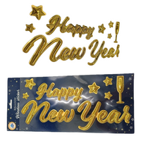 NAKLEJKA SAMOLEPKA NA OKNO HAPPY NEW YEAR ZŁOTA