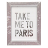 SREBRNA RAMKA NA ZDJĘCIA 7,5X10CM TAKE ME TO PARIS