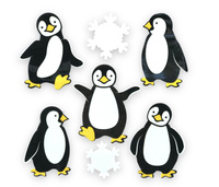 OZDOBY ŚWIĄTECZNE NA OKNO PINGWINY XST510-16