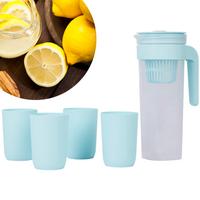 DZBANEK PIKNIKOWY FILTRUJĄCY 1L + 4 KUBKI NIEBIESKI