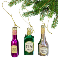 SZKLANE ZAWIESZKI ŚWIĄTECZNE 3SZT. KOLOROWE ALKOHOLE