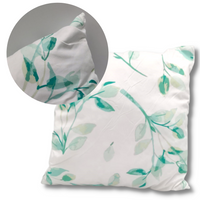 PODUSZKA Z NADRUKIEM 40x40cm BIAŁA W LISTKI SMUKEE