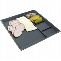 CZARNY TALERZ DO SERWOWANIA KWADRATOWY