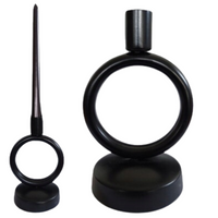 ŚWIECZNIK CZARNY METALOWY OKRĄGŁY