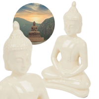 FIGURKA CERAMICZNA BUDDA 30CM BEŻOWA