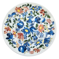 TALERZYK ŁOWICKI BIAŁY W KWIATY 18CM