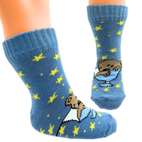 SKARPETKI DZIECIĘCE JEANSOWE ŻÓŁTE GWIAZDKI 10-12 DEPOL MISIE