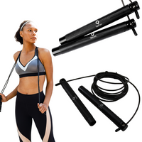 Take Care Jump Rope  Skakanka Speedrope  Czarna metalowa antypoślizgowy uchwyt