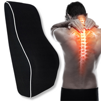 PODUSZKA LĘDŹWIOWA POD PLECY CZARNA Z BIAŁĄ LAMÓWKĄ BC2/2