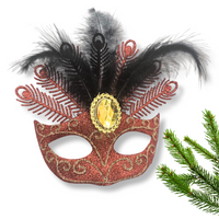 ZAWIESZKA DEKORACYJNA MASKA WENECKA - CZERWONA