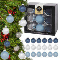 ZESTAW 18SZT. BOMBEK SREBRNE NIEBIESKIE GRANATOWE