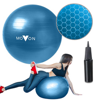 PIŁKA FITNESS 75CM NIEBIESKA + POMPKA