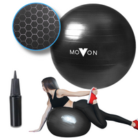 PIŁKA FITNESS 65CM CZARNA + POMPKA 