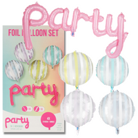 ZESTAW 5 BALONÓW FOOL PARTY RÓŻ