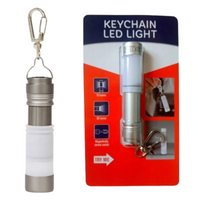 BRELOCZEK NA KLUCZE Z LAMPKĄ LED SREBRNY 