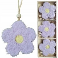 ZAWIESZKI PLUSZOWE KWIATKI FIOLETOWE