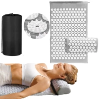 MATA DO MASAŻU Z PODUSZKĄ SZARA