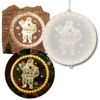 DEKORACJA ŚWIETLNA AKRYLOWA MIKOŁAJ BIAŁY CIEPŁY WITRAŻ