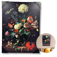 OBRAZ METALOWY WAZON KWIATÓW 55X40CM