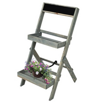 KWIETNIK DRABINKA DREWNIANA SZARE