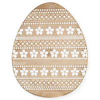 PODKŁADKA NA STÓŁ ZŁOTA KSZTAŁ JAJKA 32x39cm