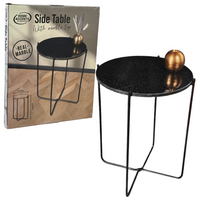 STOLIK Z MARMURKOWYM BLATEM CZARNY