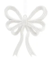 KOKARDKA ZAWIESZKA DEKORACYJNA BIAŁA 2SZT.