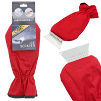 SKROBACZKA DO SZYB Z RĘKAWICĄ C&C CZERWONA