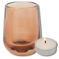 ŚWIECZNIK SZKLANY JASNY BRĄZ