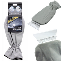 SKROBACZKA DO SZYB Z RĘKAWICĄ SZARA