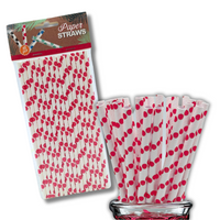 ZESTAW SŁOMEK PAPIEROWYCH 16SZT RÓŻOWO BIAŁE 