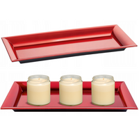 TACA DEKORACYJNA PODSTAWKA 35,5X17CM CZERWONA