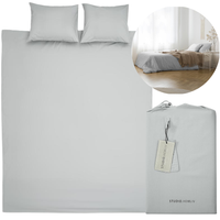 100% BAWEŁNA PERKALOWA  T-300 KOMPLET POŚCIELI 240X220 + 20CM / 2X POSZEWKA 60X70 