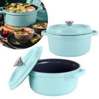 [OUTLET] EMALIOWANY GARNEK ŻELIWNY 2,2L VINTAGE CUISINE MIĘTOWY