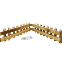 Drewniany płotek z lampkami Led światełka dekoracja