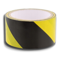 TAŚMA OSTRZEGAWCZA CZARNO ŻÓŁTA 50MM X 33M CIENKA