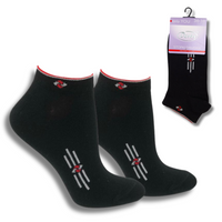 STOPKI DAMSKIE CZARNE Z CZERWEONYM RANTEM 36-38