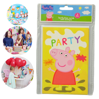 ZAPROSZENIE PEPPA 5 SZT PINK ŻÓŁTE TŁO