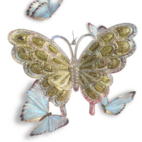 ZAWIESZKA MOTYL ZŁOTY TRANSPARENTNY