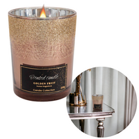 ŚWIECA BROKATOWA BRĄZOWA GOLDEN FRUIT