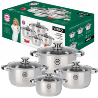 ZESTAW GARNKÓW ZE STALI NIERDZEWNEJ 8EL. MG HOME VERSO